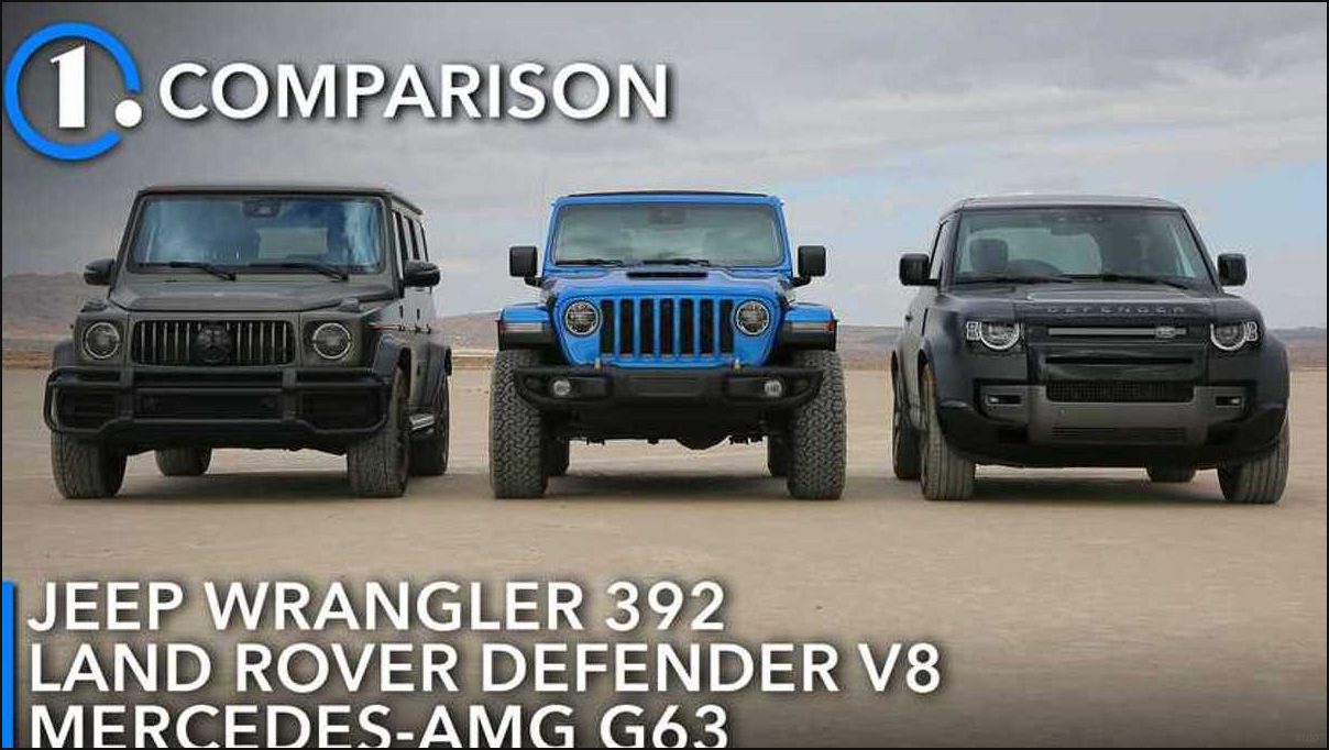Драг-рейс: Jeep Wrangler 392 против Land Rover Defender V8 и Mercedes-AMG G63
