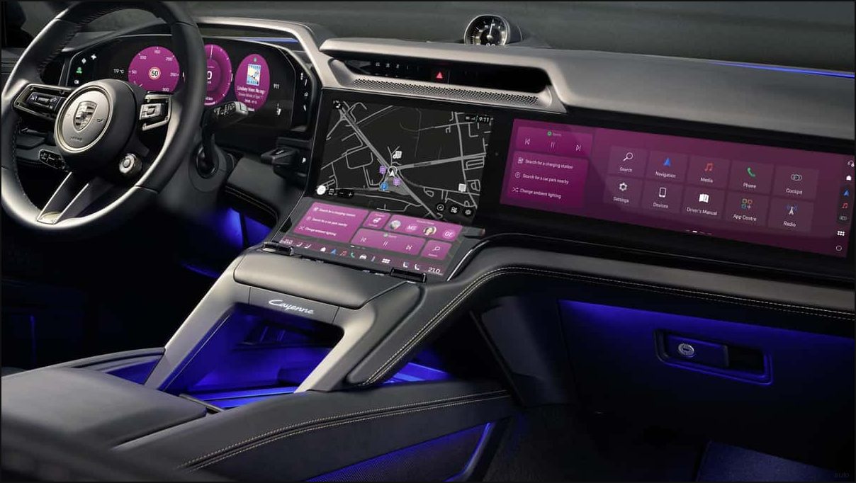 Интерьер Porsche Cayenne Electric: дань уважения экранам