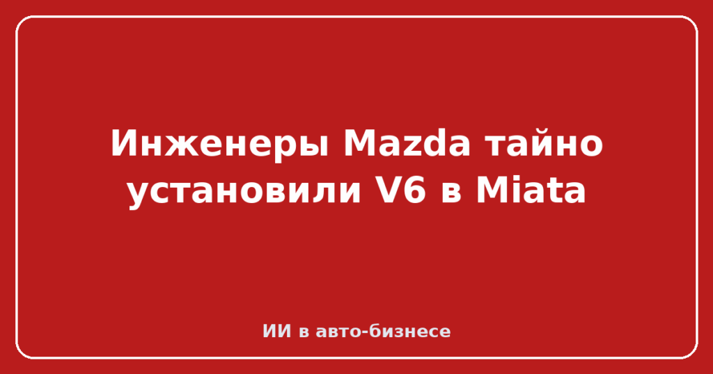 Инженеры Mazda тайно установили V6 в Miata