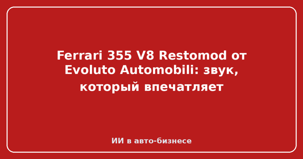 Ferrari 355 V8 Restomod от Evoluto Automobili: звук, который впечатляет