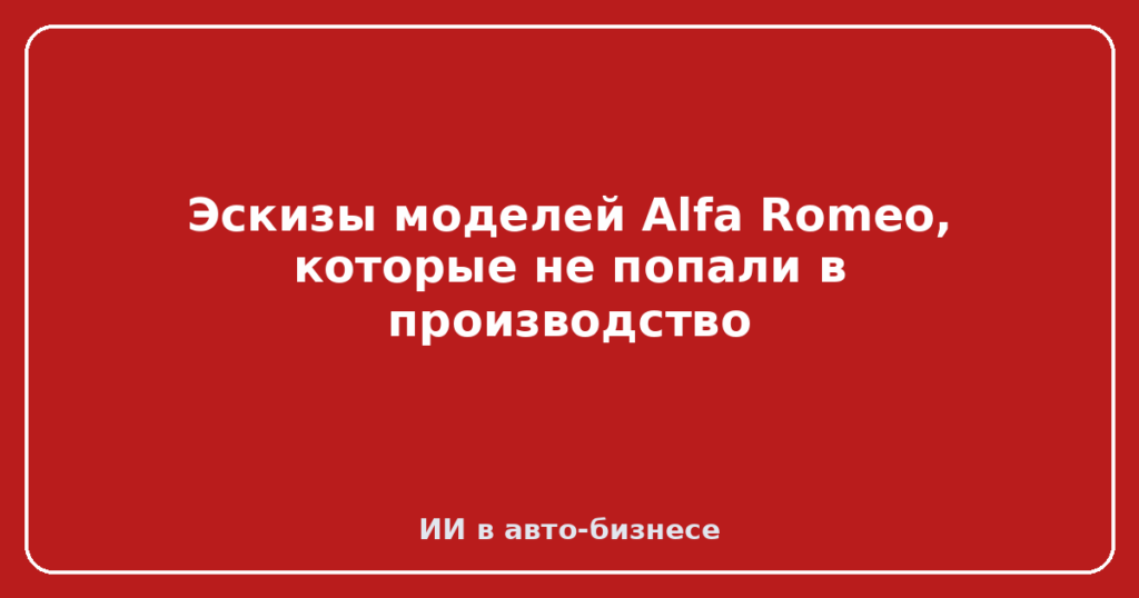 Эскизы моделей Alfa Romeo, которые не попали в производство