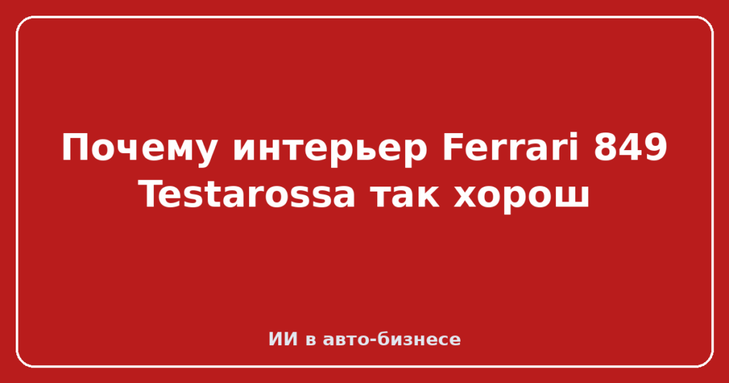 Почему интерьер Ferrari 849 Testarossa так хорош
