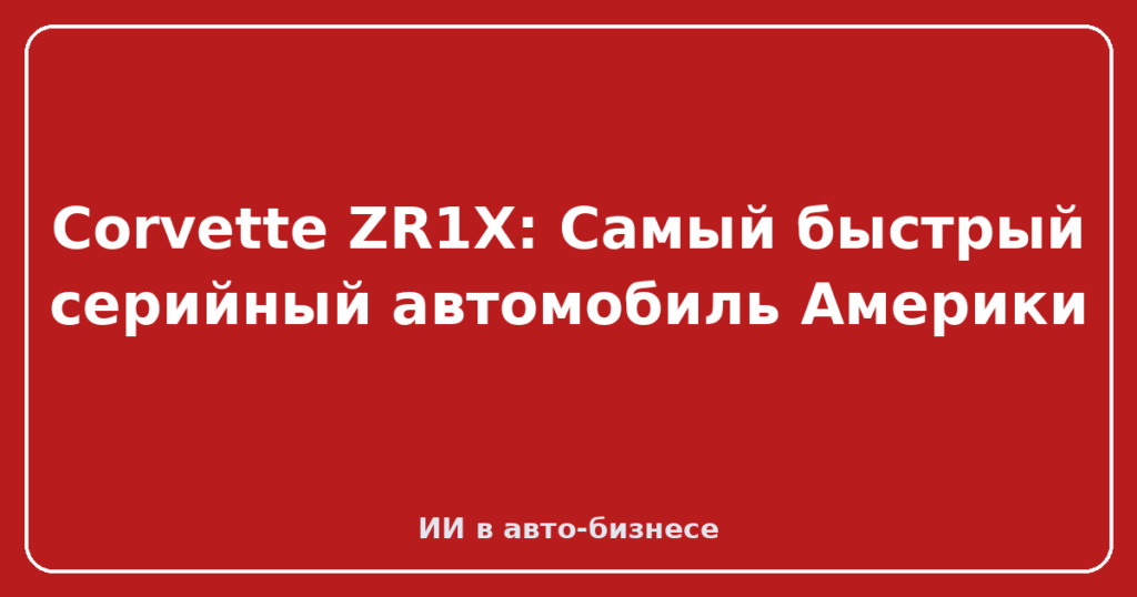 Corvette ZR1X: Самый быстрый серийный автомобиль Америки