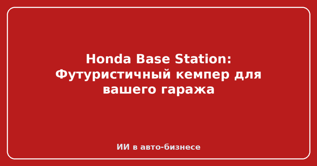 Honda Base Station: Футуристичный кемпер для вашего гаража