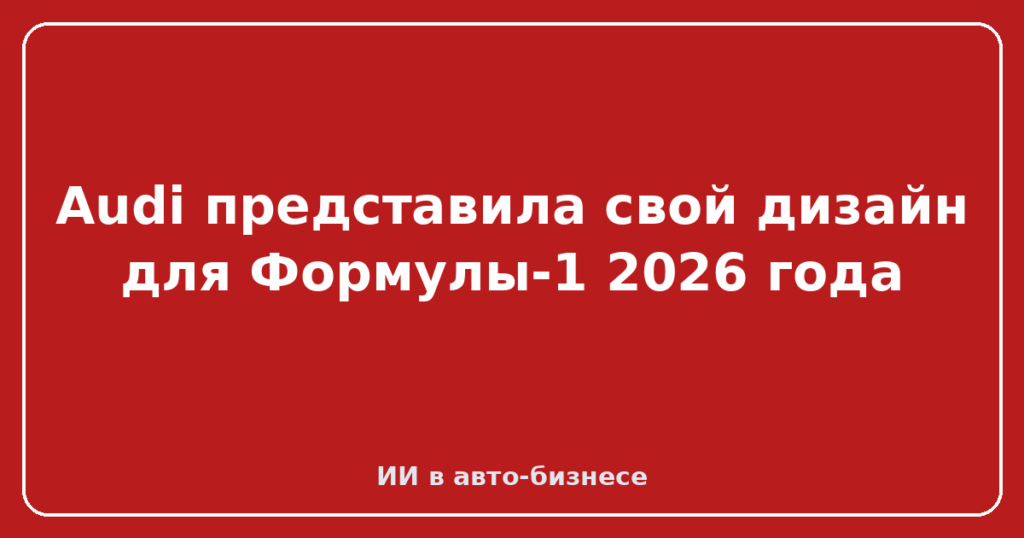 Audi представила свой дизайн для Формулы-1 2026 года