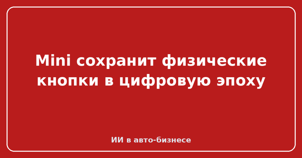 Mini сохранит физические кнопки в цифровую эпоху