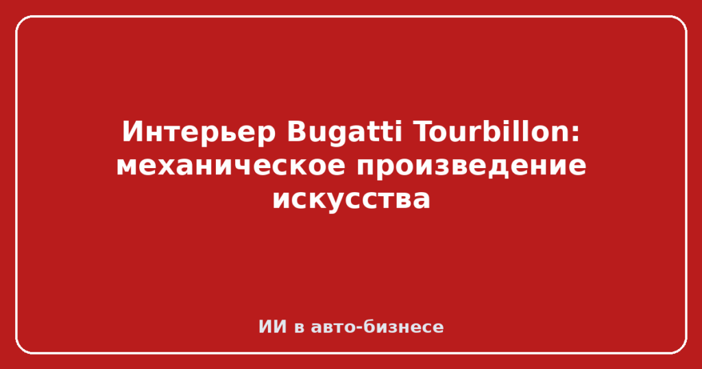 Интерьер Bugatti Tourbillon: механическое произведение искусства