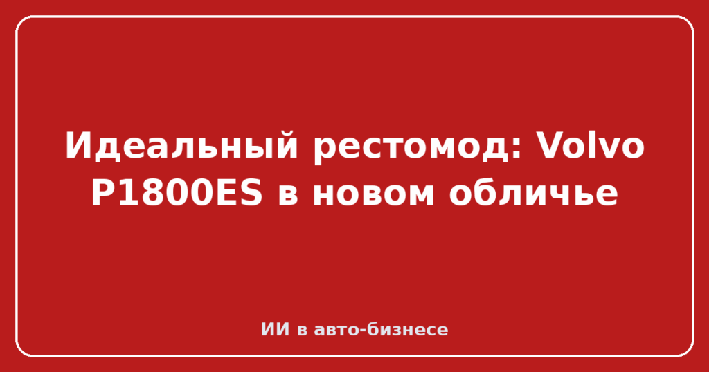 Идеальный рестомод: Volvo P1800ES в новом обличье