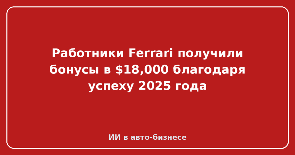 Работники Ferrari получили бонусы в $18,000 благодаря успеху 2025 года