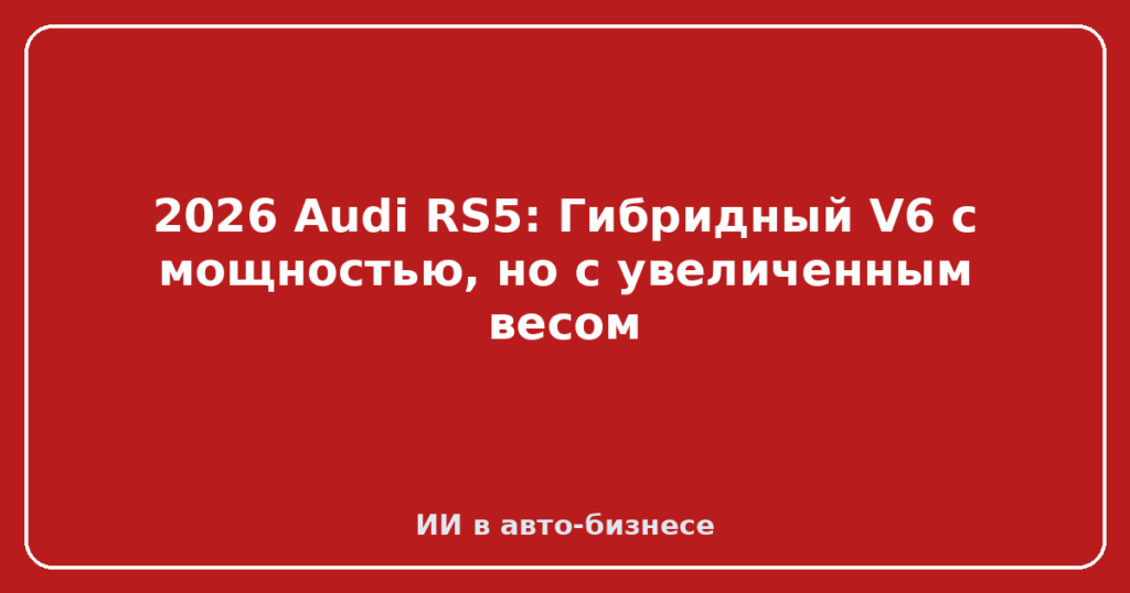 2026 Audi RS5: Гибридный V6 с мощностью, но с увеличенным весом